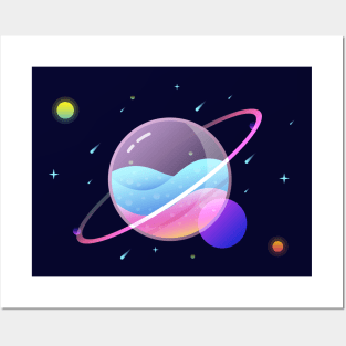 Glowy Glass Planet Posters and Art